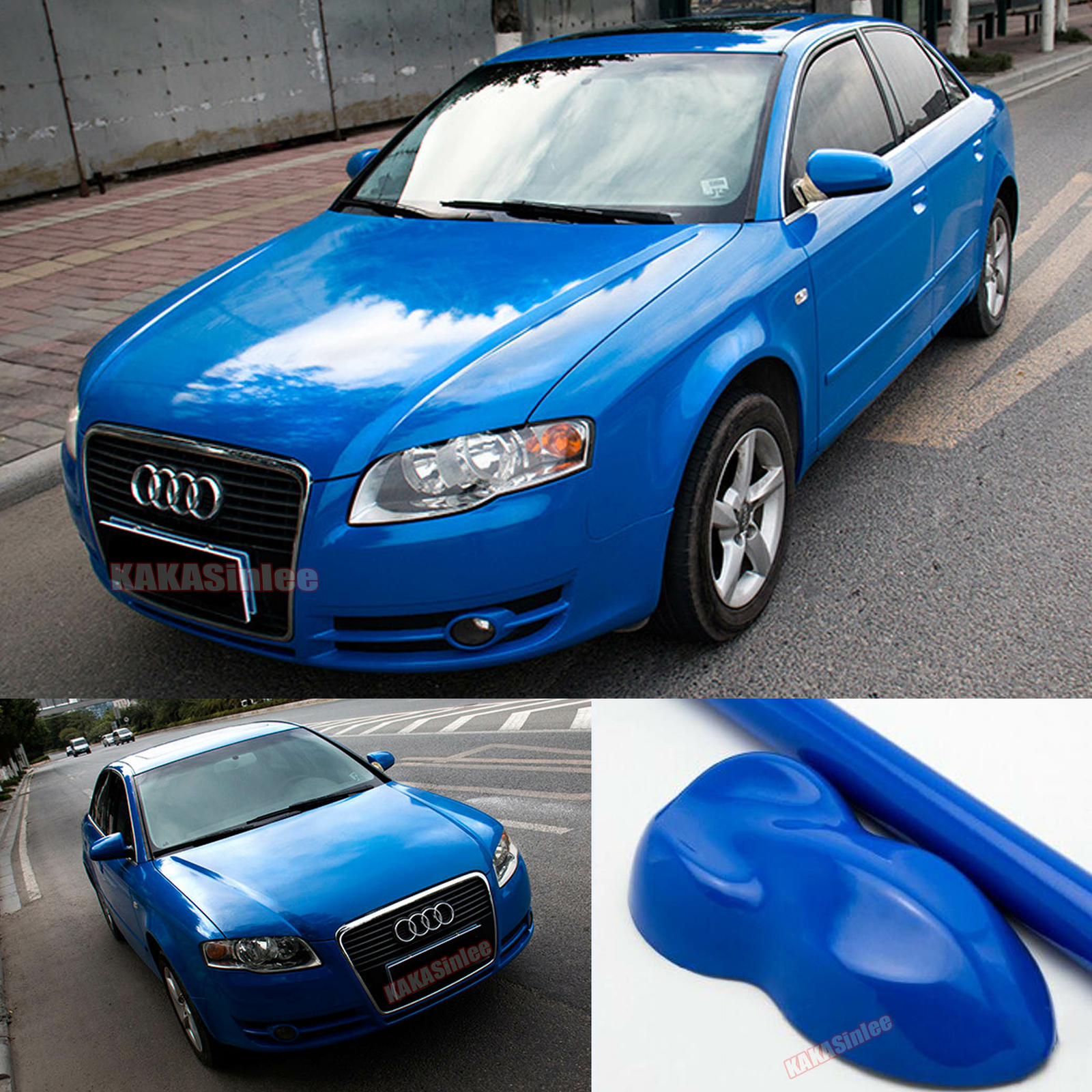 Blue / Full Car Wrap Pearl Metal Mirror Chrome Chameleon Vinyl Satin Sticker US