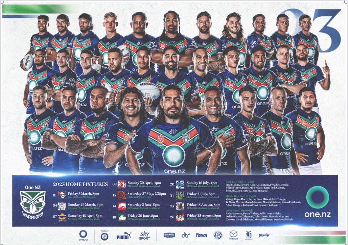 2023 NRL RUGBY NEW ZEALAND WARRIORS TEAM POSTER,CHEAPEST 2