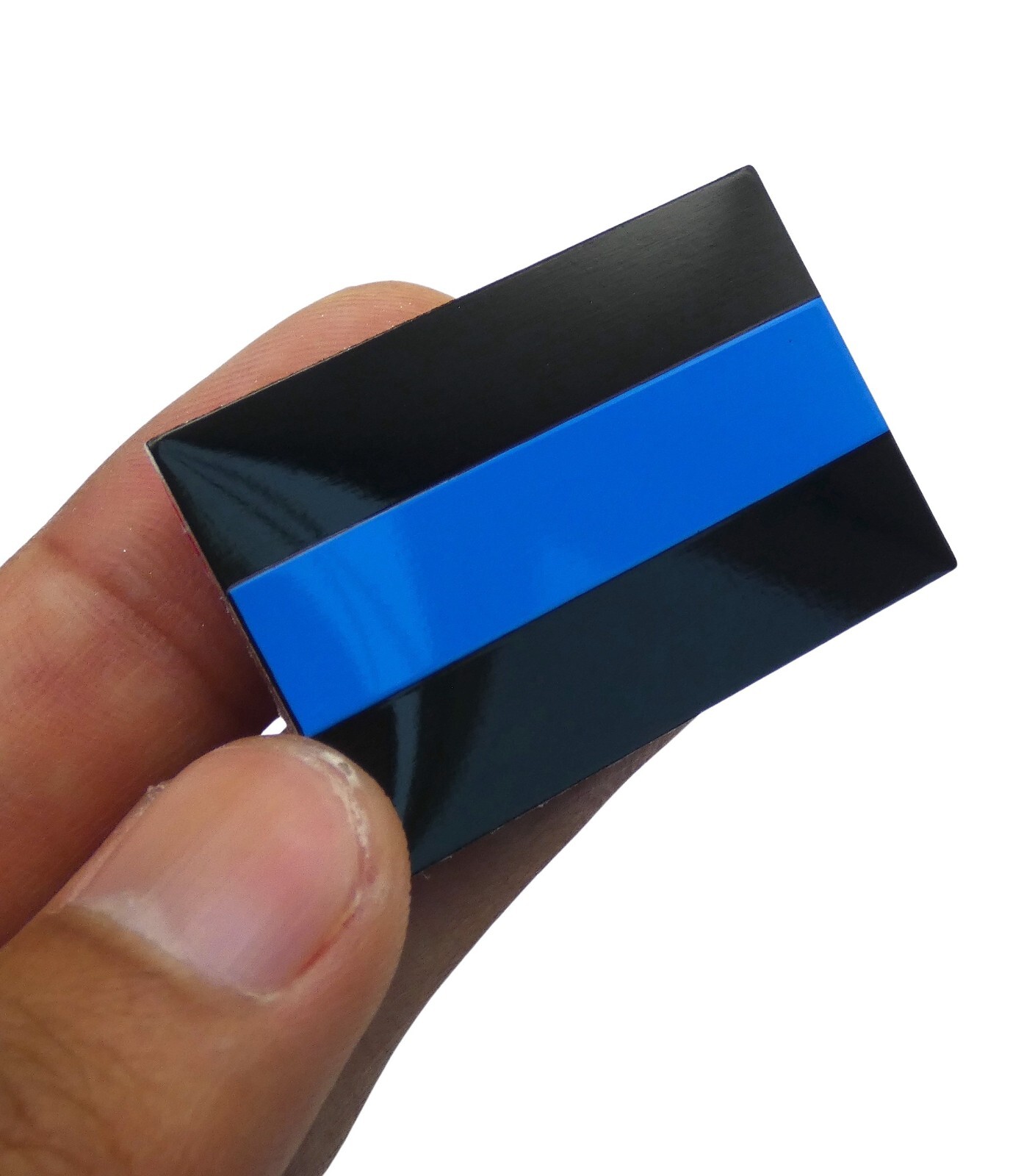 ALUMINUM Thin Blue Line License Plate Decal Support Police & Law Enforcement