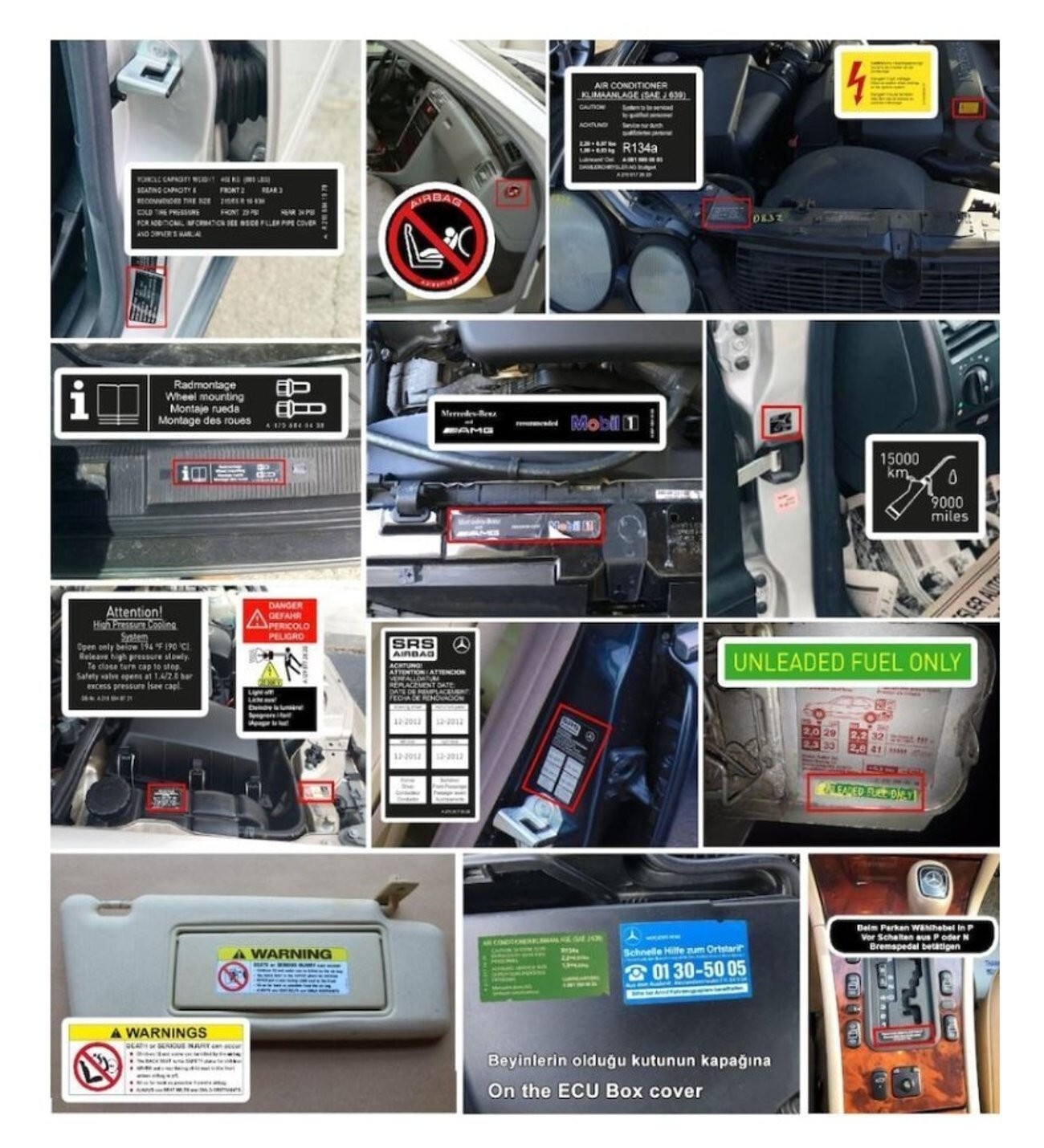 Mercedes-Benz W210 Decal Set Stickers Set – FREE EXPRESS SHIPPING