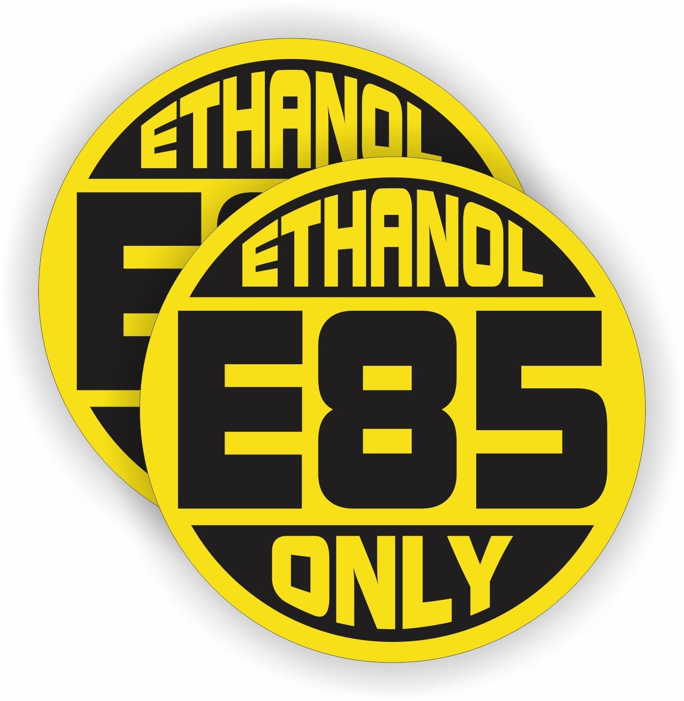 pair E85 ETHANOL ONLY 2.5″ Fuel Door Vinyl Stickers Decals Gas Gasoline Premium