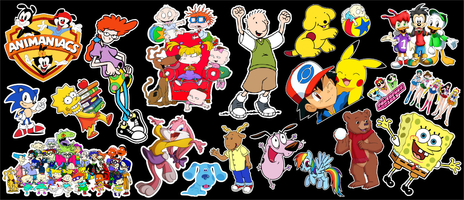 90’s Morning Cartoons Tribute Vinyl Sticker Bundle