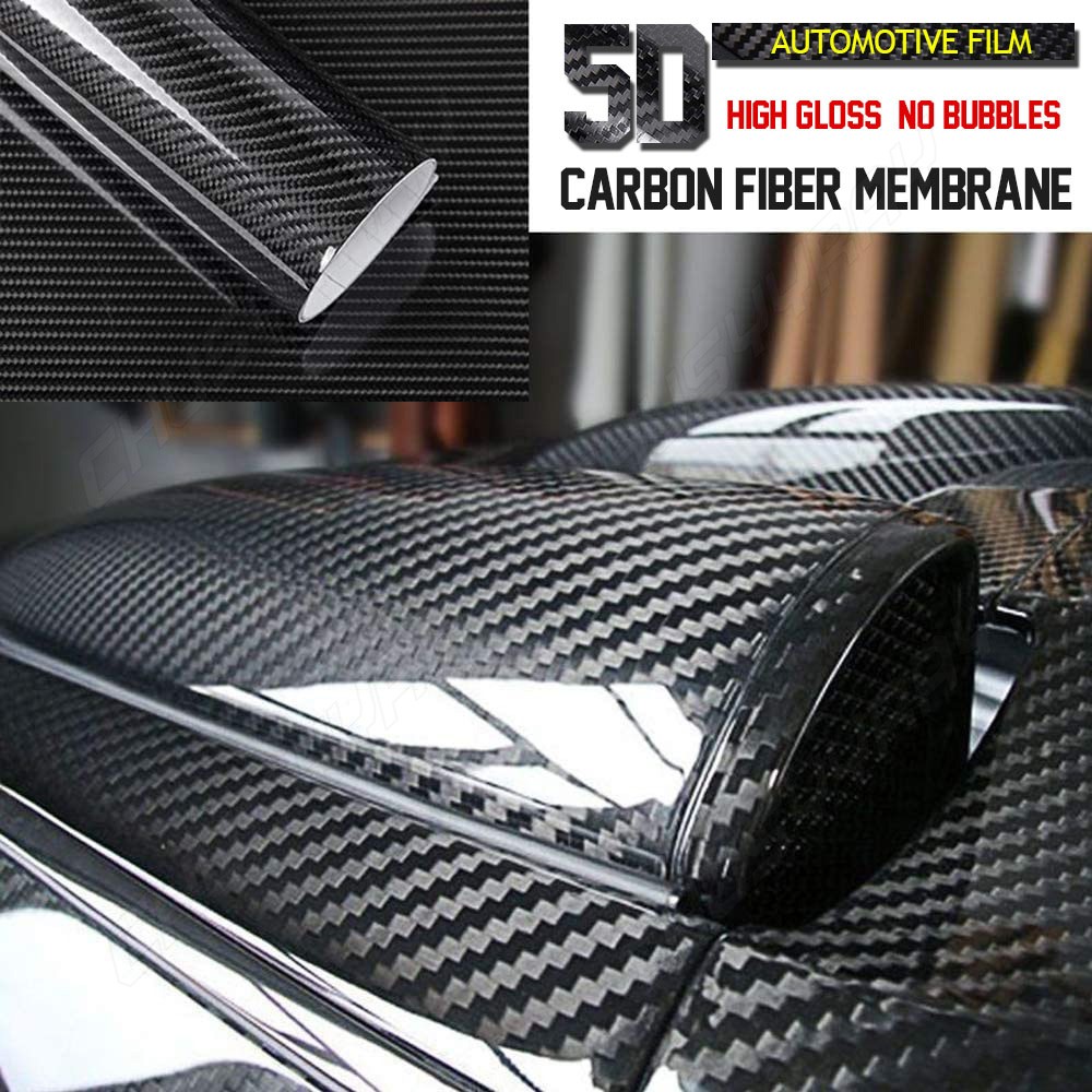 5D Waterproof Carbon Fiber Vinyl Car Wrap Sheet Roll Film Sticker Decal Paper US