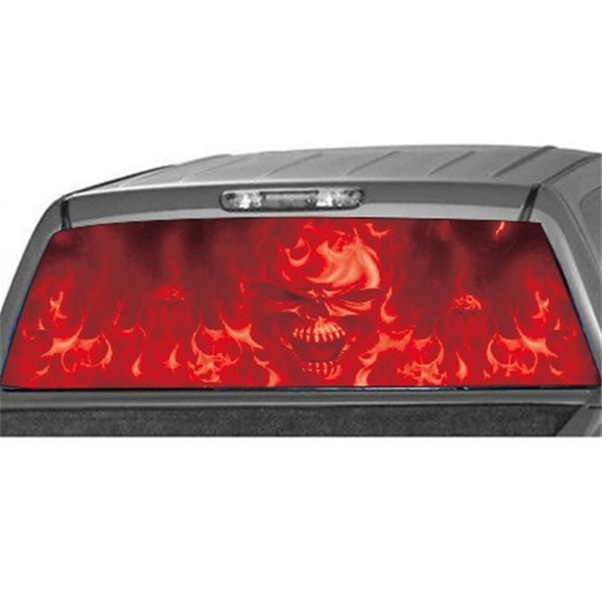 Flaming Skull Graphics Sticker Car Rear Windshield Vinyl Decal DIY Decoration