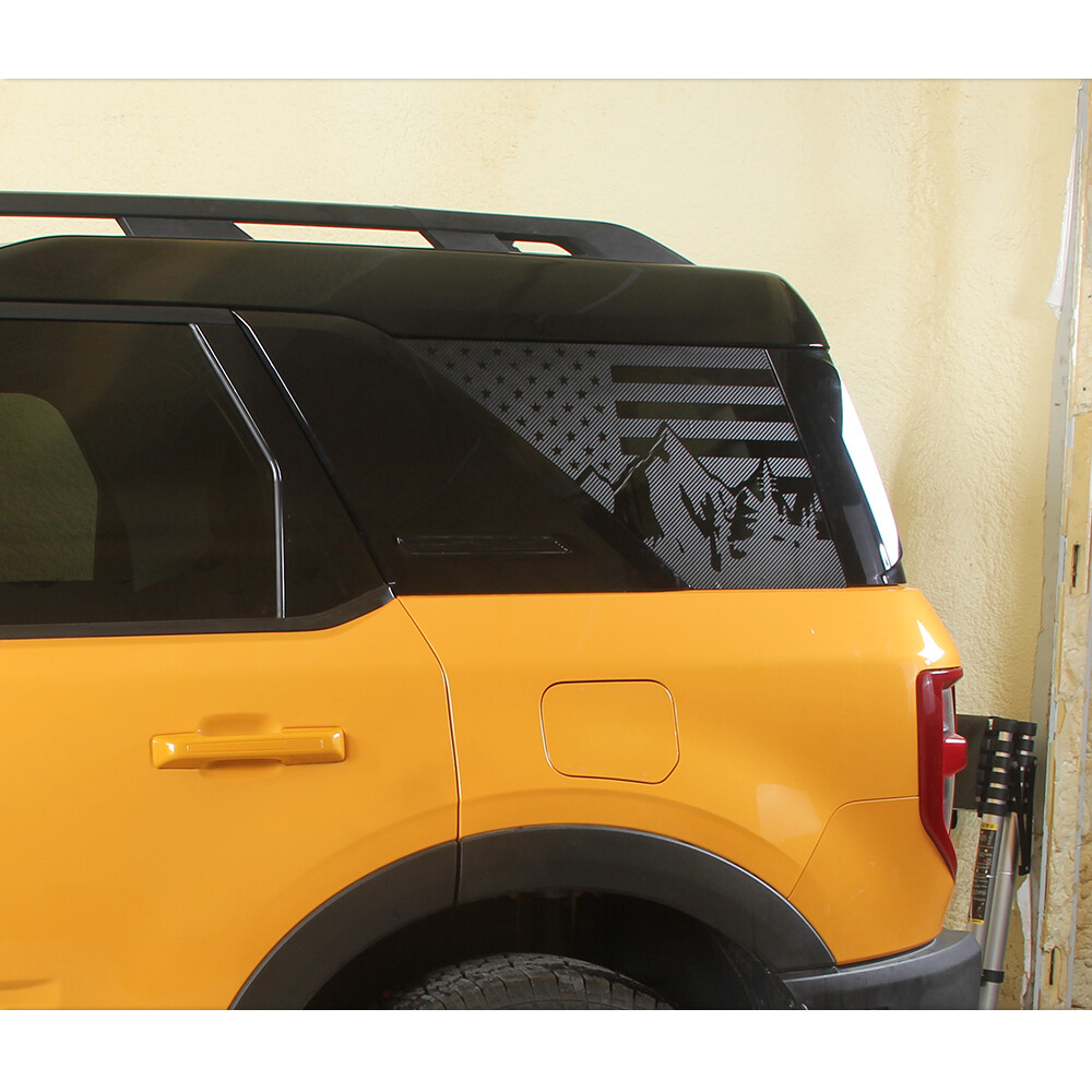 ✅ Rear Side Window Sticker Cover Trim American Flag For Ford Bronco Sport 2021+