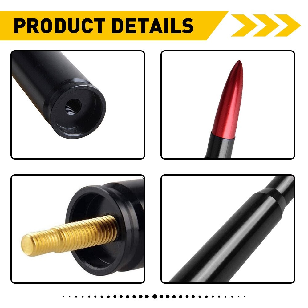 Bullet Style 0.5 Cal Red Antenna Mast Power for CHEVY SILVERADO Ford F150 D