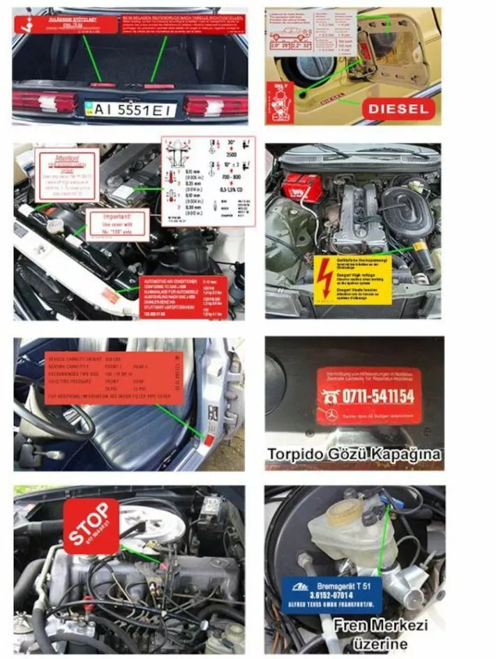 Decal Set Stickers For Mercedes-Benz W123 230 280E Class All Models Best Quality