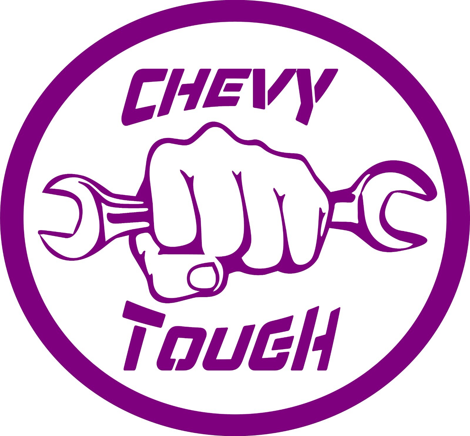 CHEVY TOUGH DECAL- 5″w x 3.6″h In your choice of color