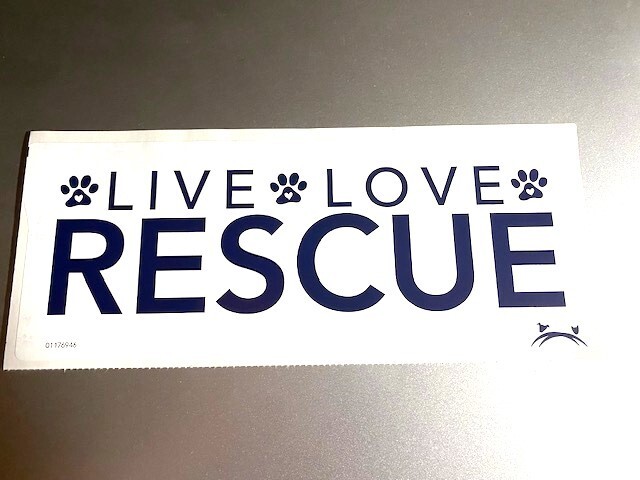 LIVE LOVE RESCUE Decal Sticker for Dog Pet Lovers 8.5″ x 3.25″ Black on White