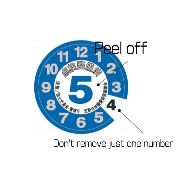 JDM Japanese Japan Motor Vehicle Inspection Shaken Sticker Decal Dial
