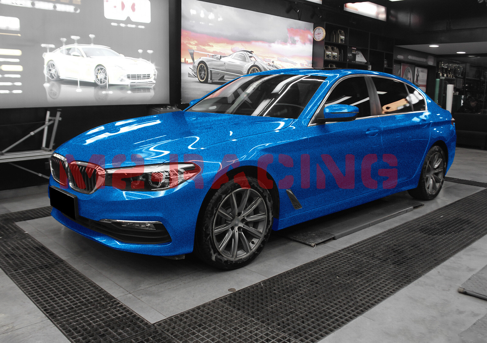 Gloss Diamond Glitter Sky Blue Sparkle Metallic Vinyl Wrap Sticker Decal Sheet