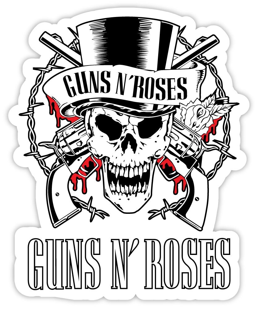 Guns N’ Roses skull sticker decal 4″ x 5″