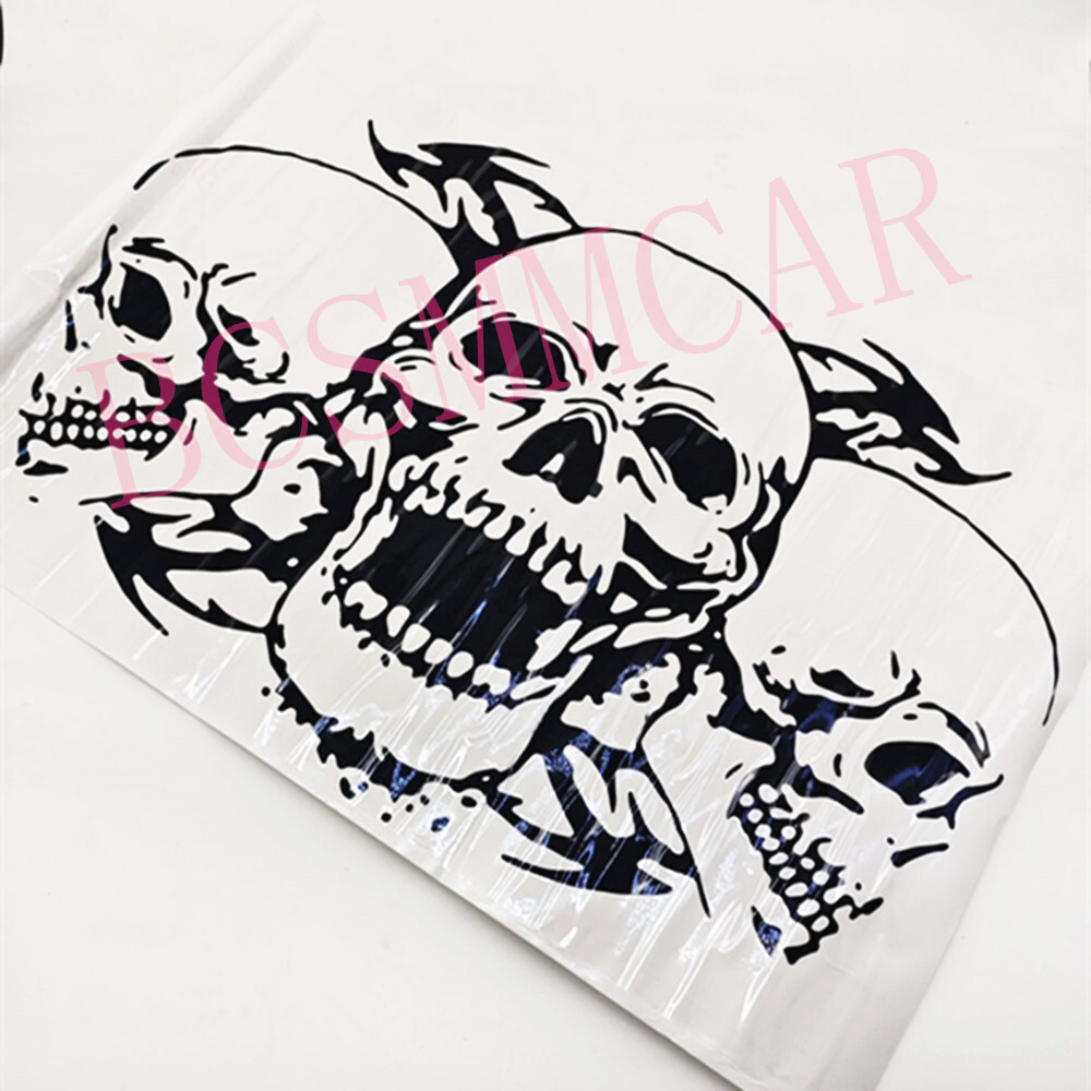 Sticker Decal Triple Skull Graphics Vinyl Car Body Hood Trim Waterproof 35x60CM