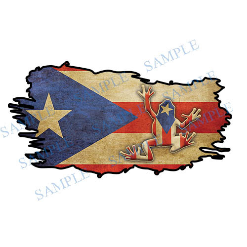 Puerto Rico Flag Coqui Frog Decal Sticker Car Truck Patriotic Proud Rican C