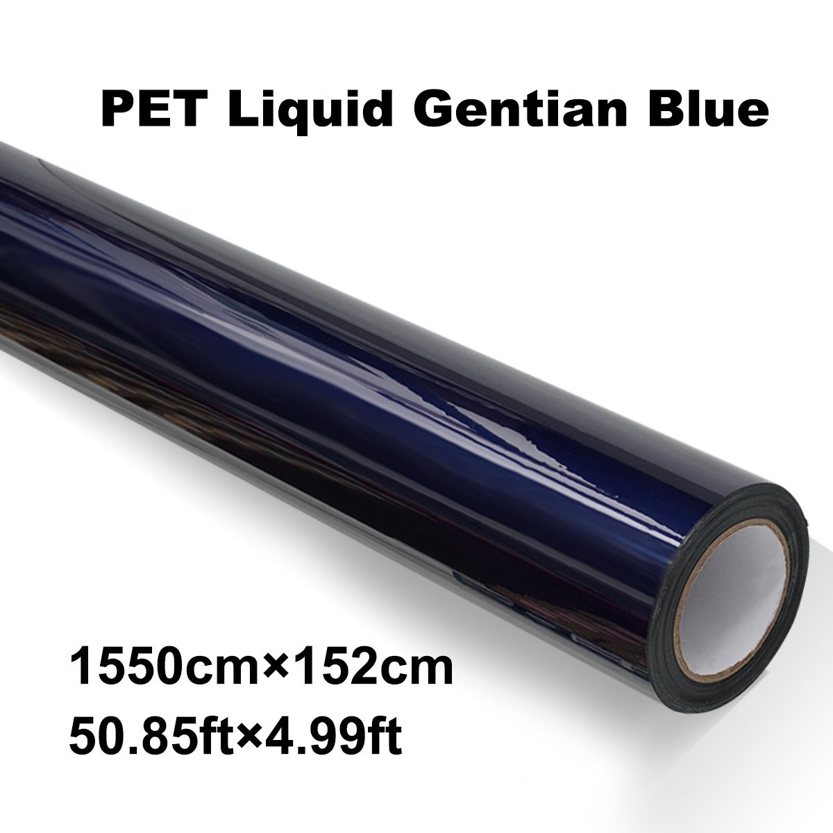 5FTx50FT PET Gentian Blue Metallic Vinyl Wrap Self-Adhesive Air Release US Stock