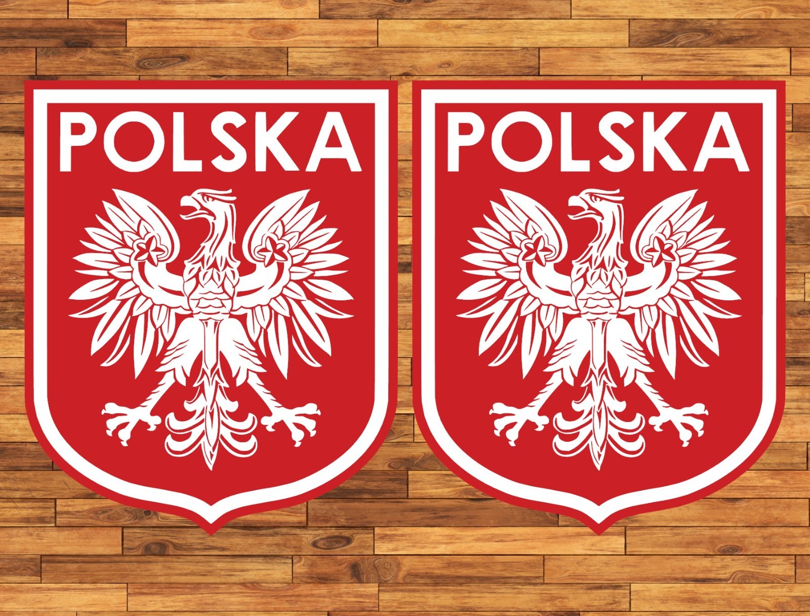 Poland Shield Decal Water Proof UV Safe Glossy Vinyl Decals / Stickers x2 Polska