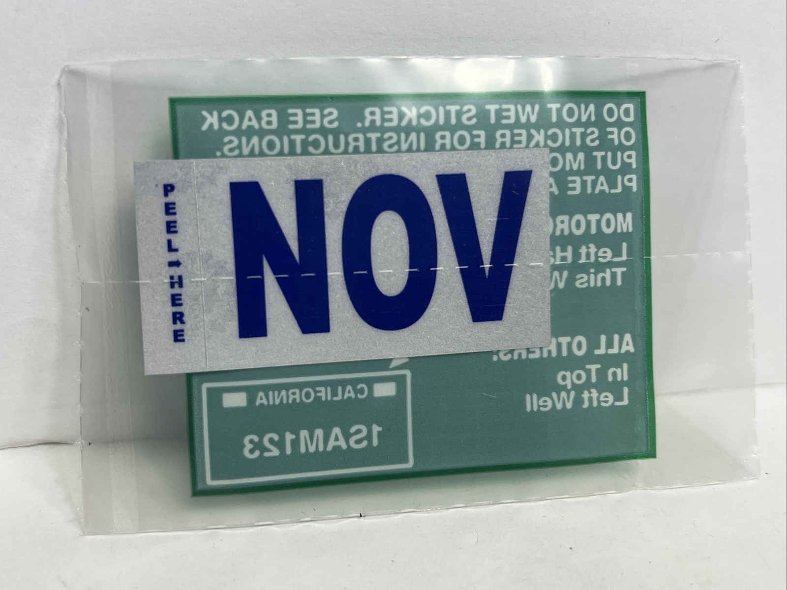 California DMV License Plate Month Sticker – NOVEMBER-Original