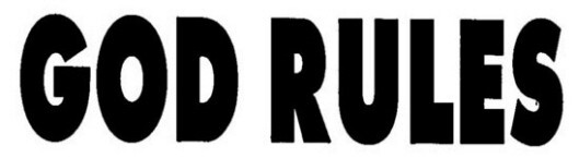 God Rules Motorcycle Helmet Sticker B