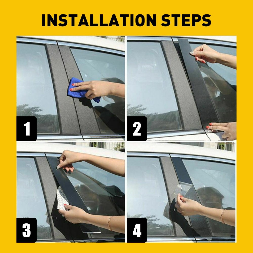1/2set Glossy Pillar Posts Door Trim Cover For Toyota Corolla 2014-2018 Window H