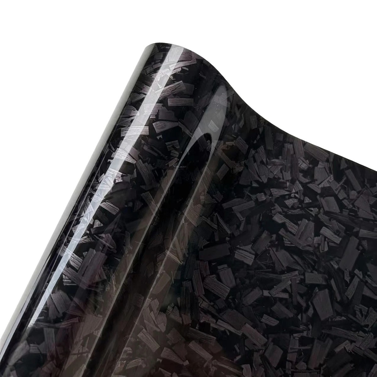 High Glossy Forged Carbon Fiber Vinyl Wrap Film Black Red Car Body Decal Sticker