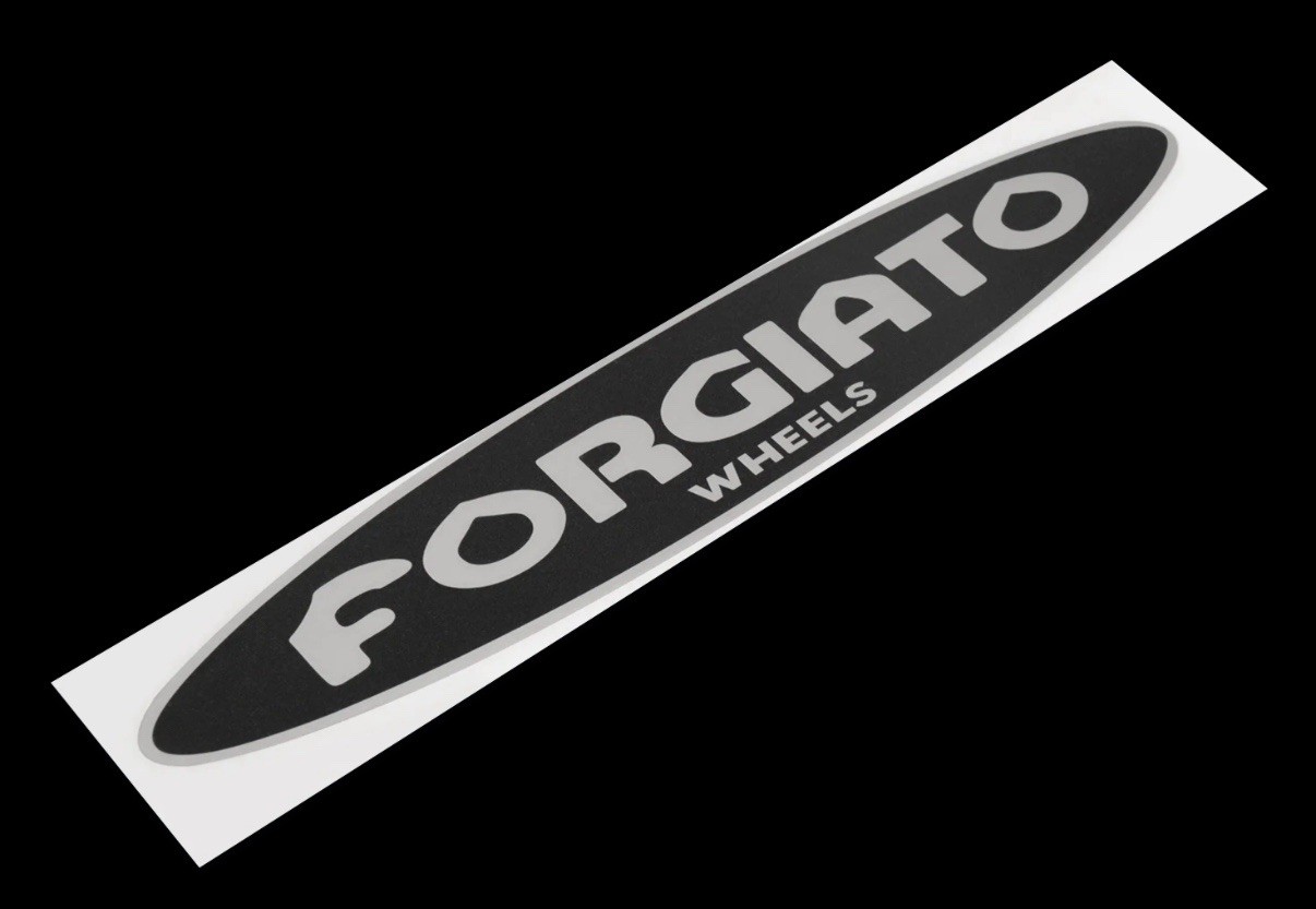 Forgiato Windshield Sticker HUGE OEM Forgiato Black With Brushed Silver Logo