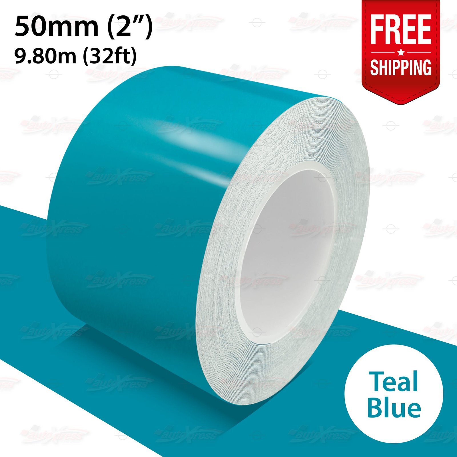 TEAL BLUE 2″ 50mm Roll PIN STRIPE Car Striping Line TAPE Decal Vinyl Sticker
