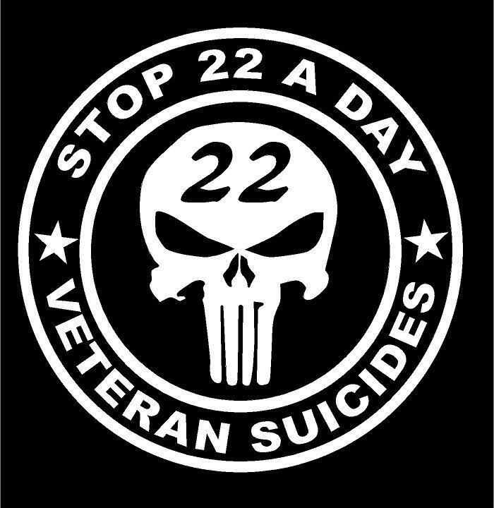 Stop 22 A Day Veteran Suicides Vinyl Decal awareness military sticker window