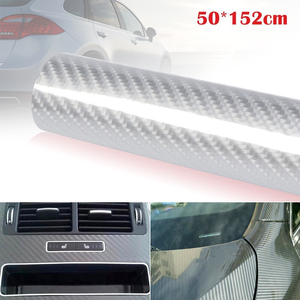 50*152cm Car Styling Sticker High Glossy 6D Carbon Fiber Vinyl Wrap Film Decal