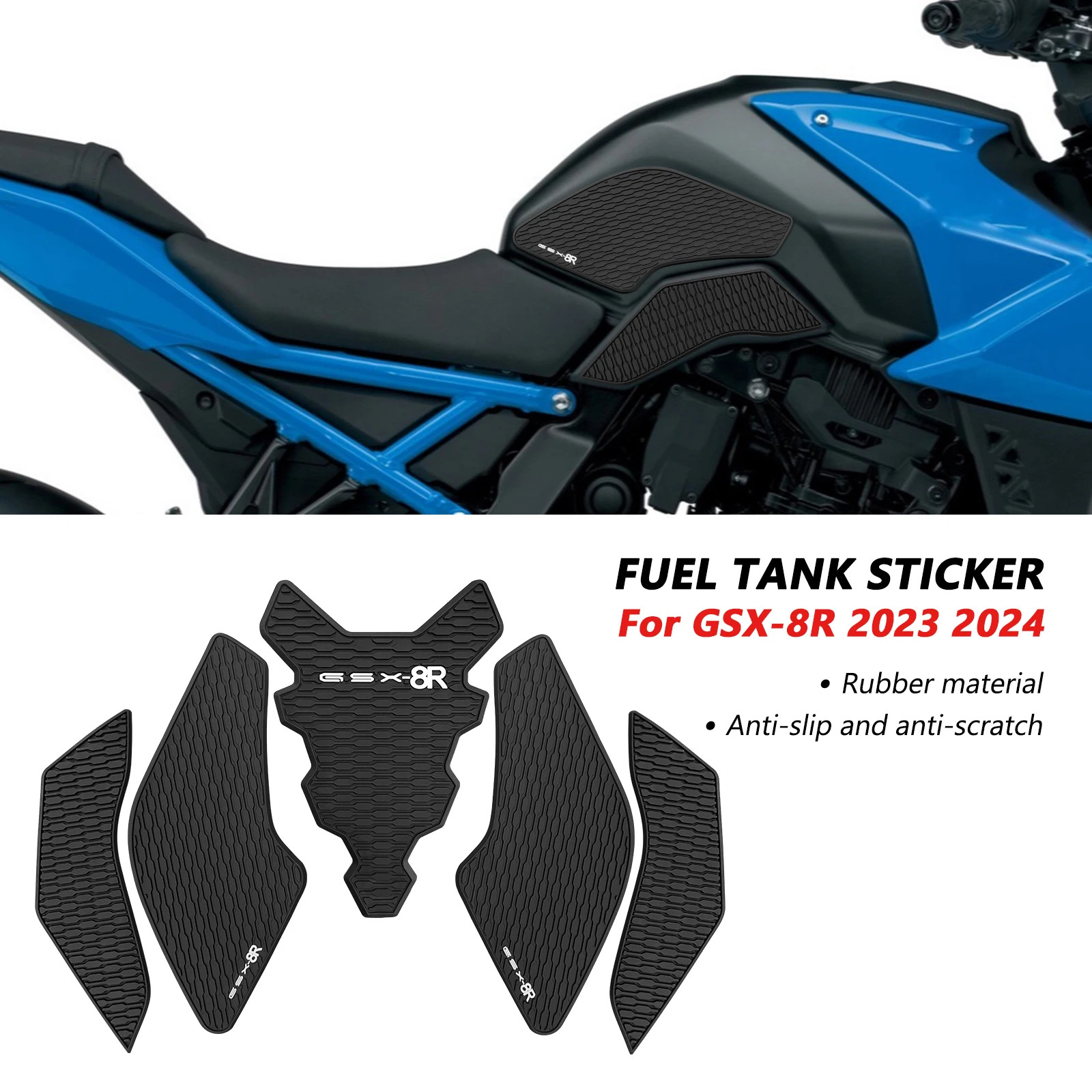 For Suzuki GSX-8R 2023 24 Fuel tank sticker Pad Anti Slip Sticker Gas Knee Grip