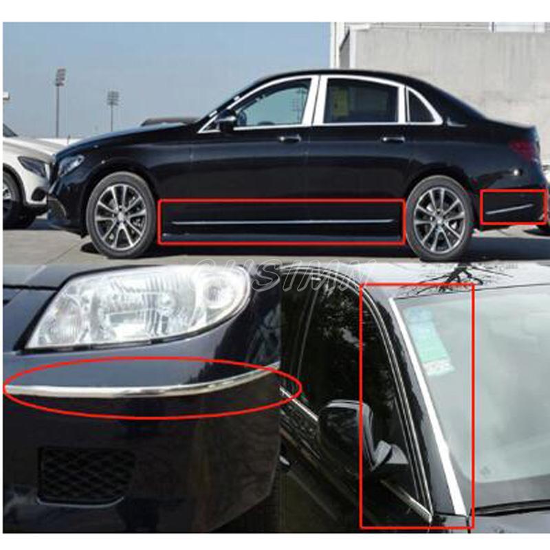 Car Chrome Door Window Bumper Side Body Trim Molding Strip Decal Protector 9.8ft