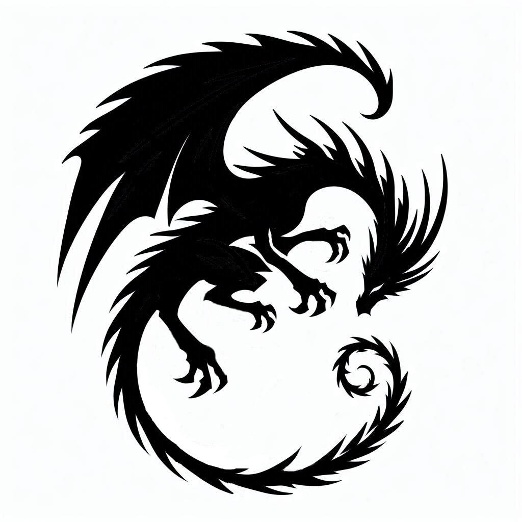 Tribal Spike Dragon Fantasy Die Cut Vinyl Sticker Decal Left Right or Pair