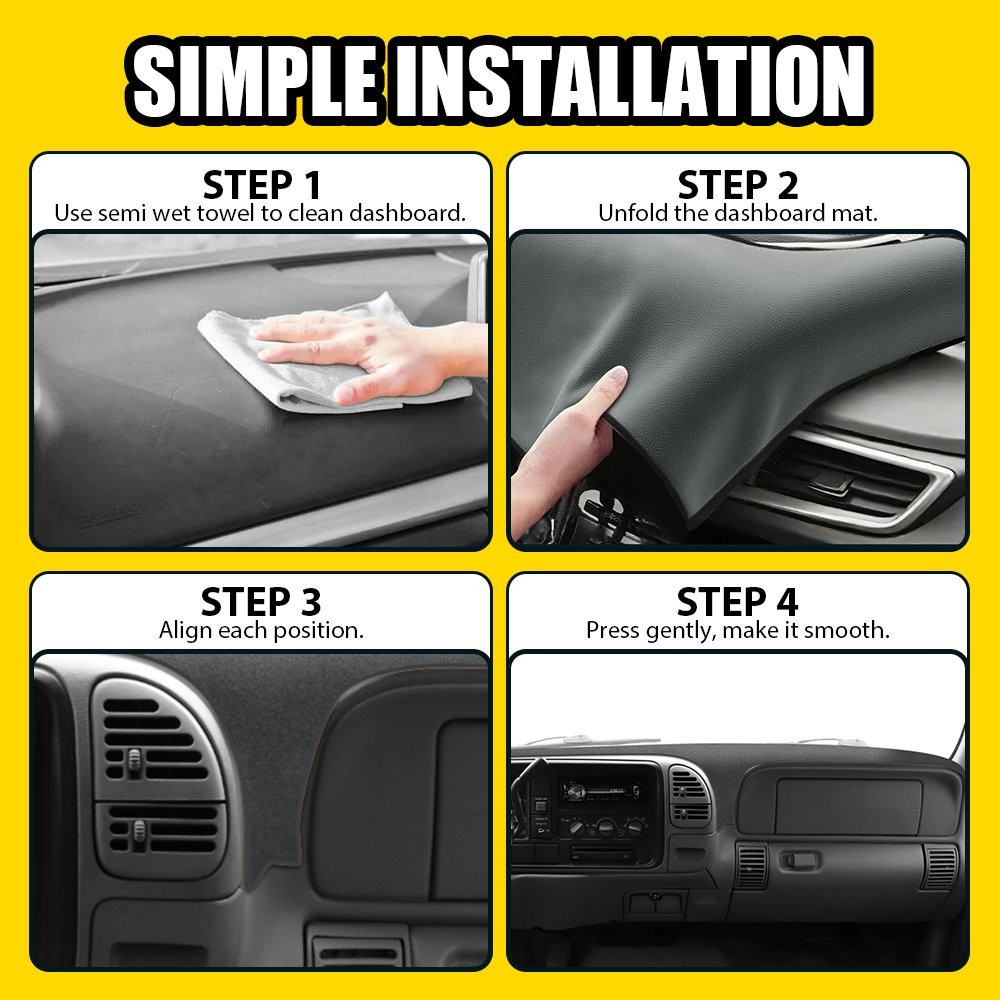 Gray Dash Board Cover Mat For 1997-1998 Chevy Silverado Truck Dashboard Pad 1-5X
