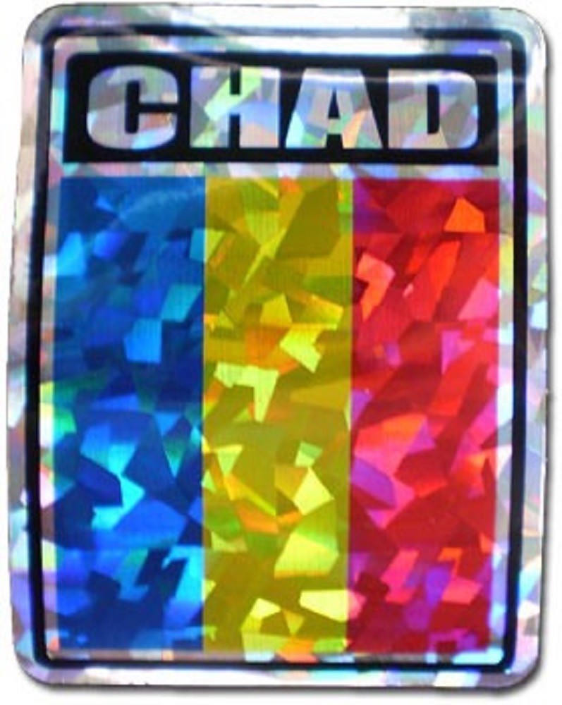 Wholesale Lot 6 Chad Country Flag Reflective Decal Bumper Sticker