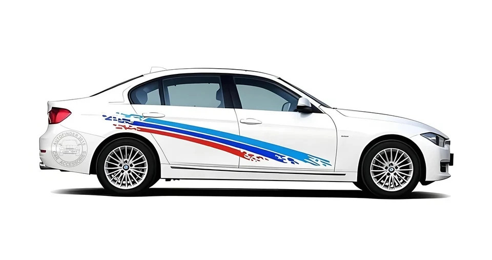 Graphics Tricolor Stripe Car Sticker For BMW X3 X4 X5 X6 Side Door Racing Decals