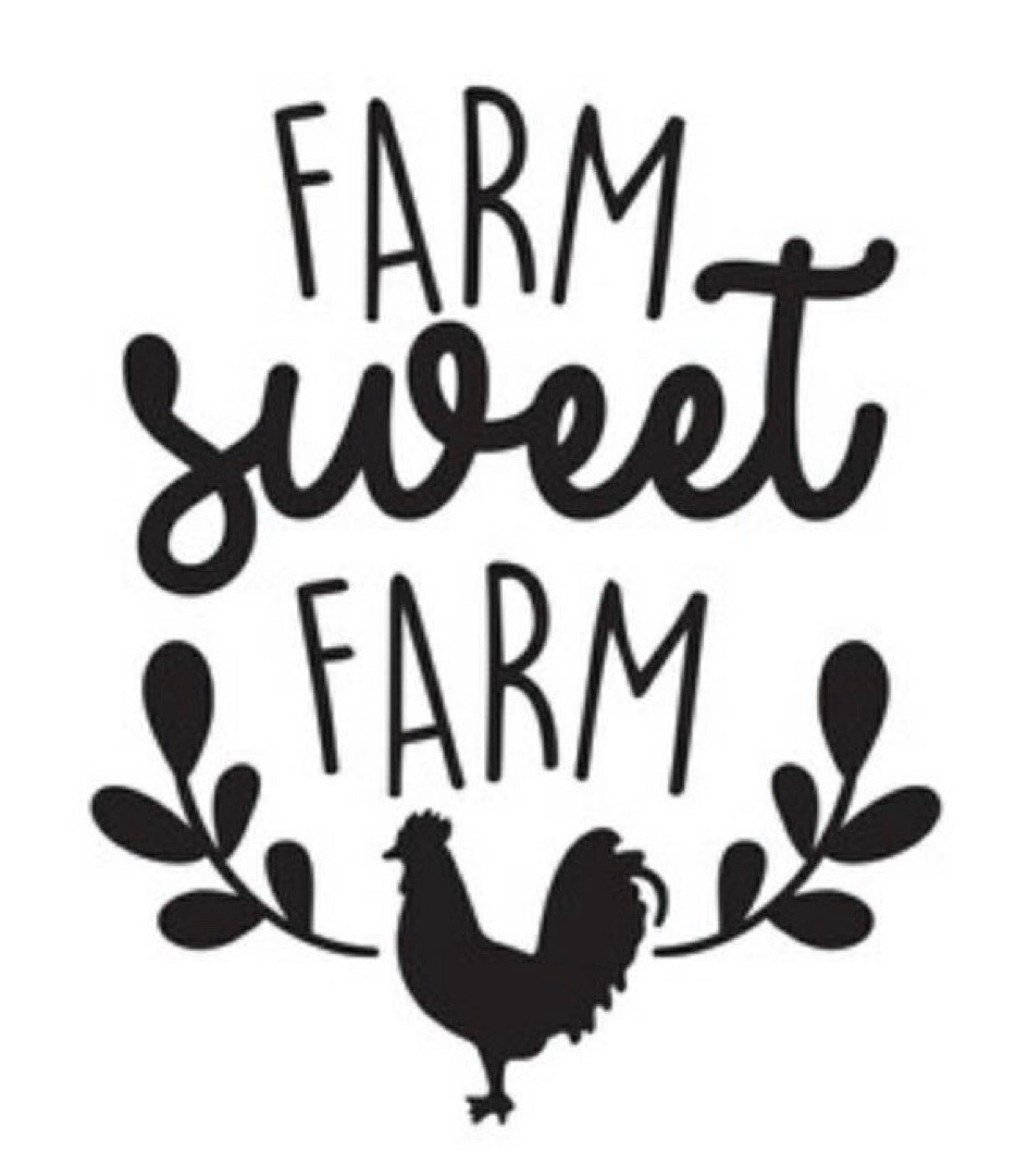 Farm Sweet Farm White Vinyl Decal Sticker