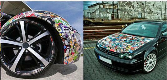 Car Self adhesive Sticker Panda Cartoon Graphics Bomb Wrap Sheet Decal 50x152cm