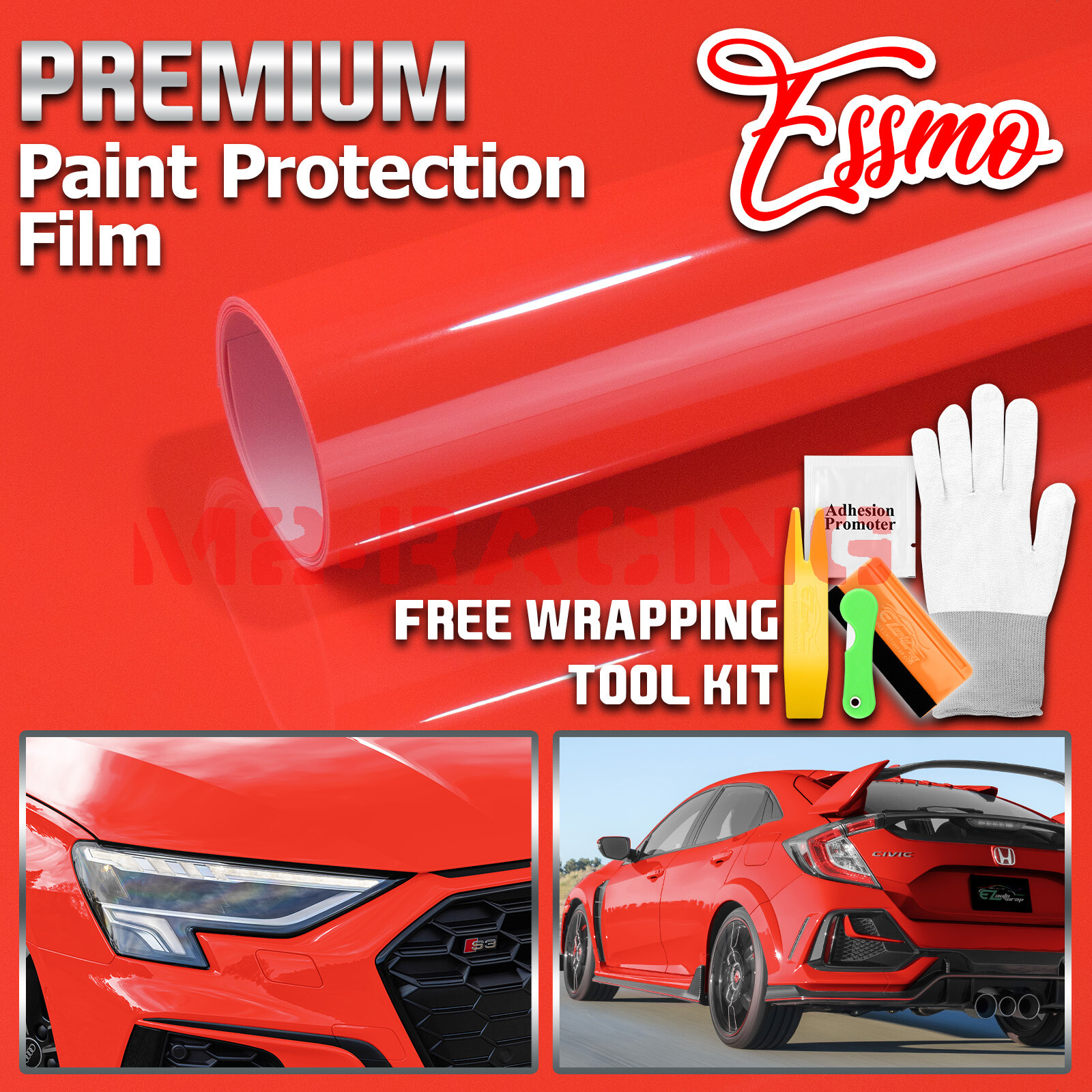 Color PPF Paint Protection Film Gloss Racing Red Car Paint Scratch Shield Wrap