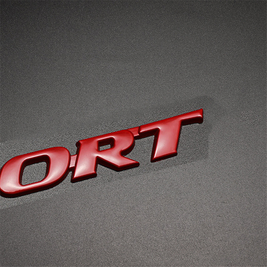 Sport Logo Red Emblem Badge Sticker Metal Car Trunk Tailgate Decal Accessories
