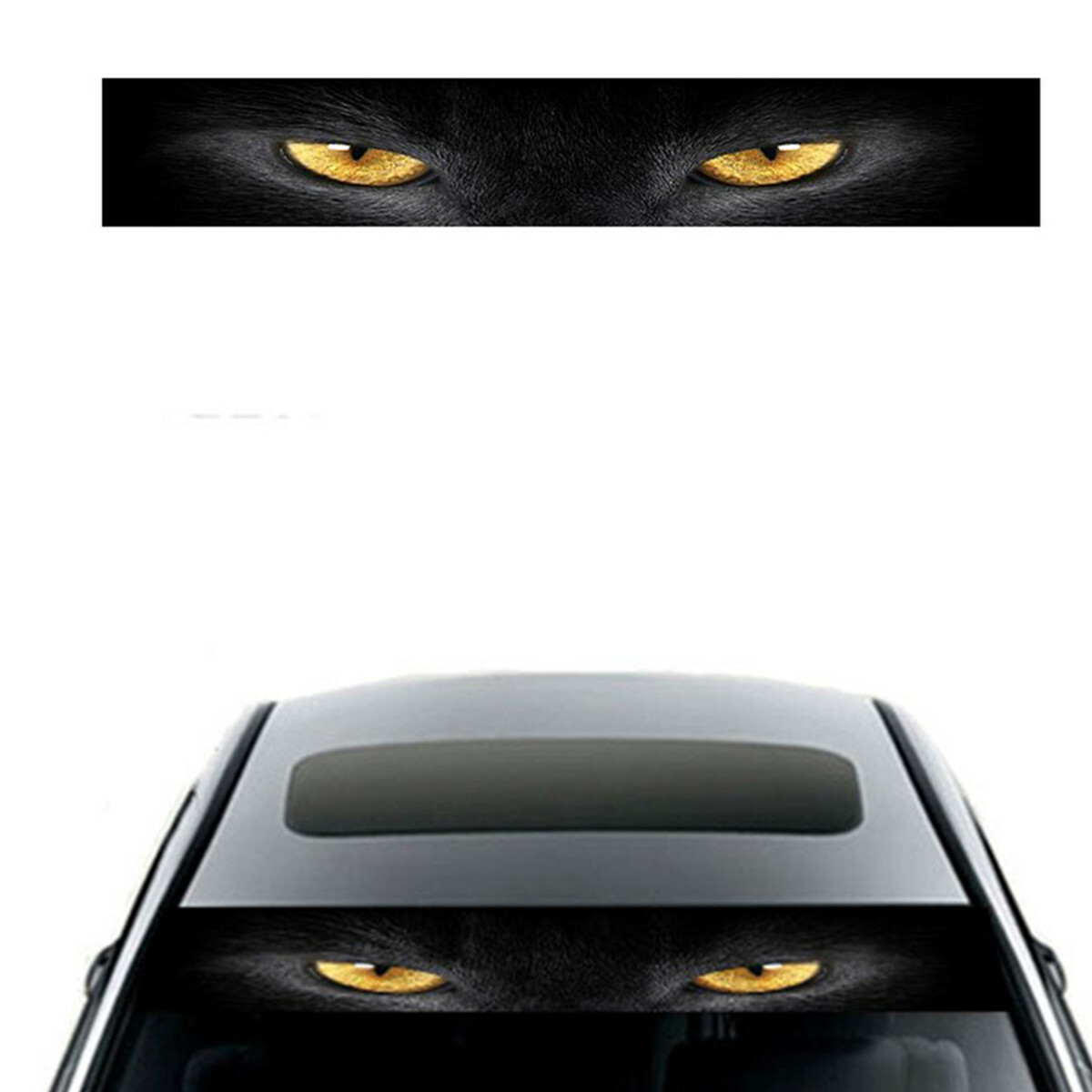 Vinyl Yellow Eye Leopard Decal Windshield Sticker Truck Car Glass Window Decor