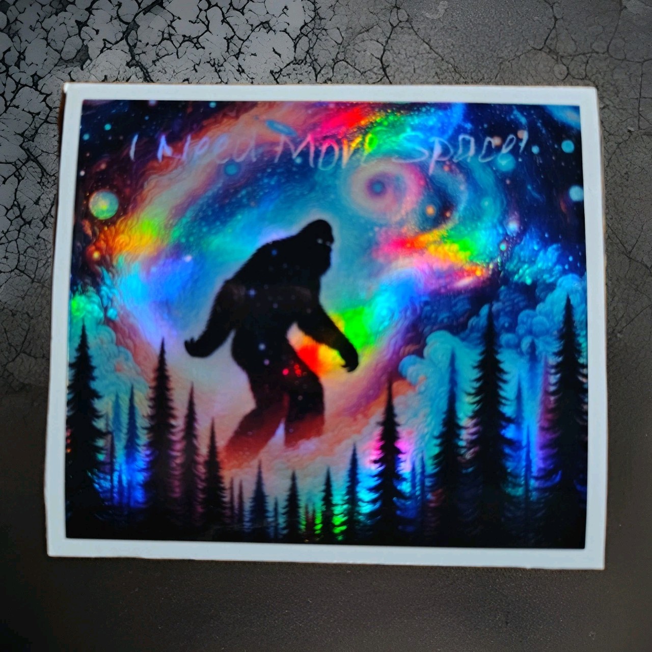 👀 SASQUATCH “I Need More Space” Holo Vinyl Decal Sticker 2″-18″ You Choose! 👣