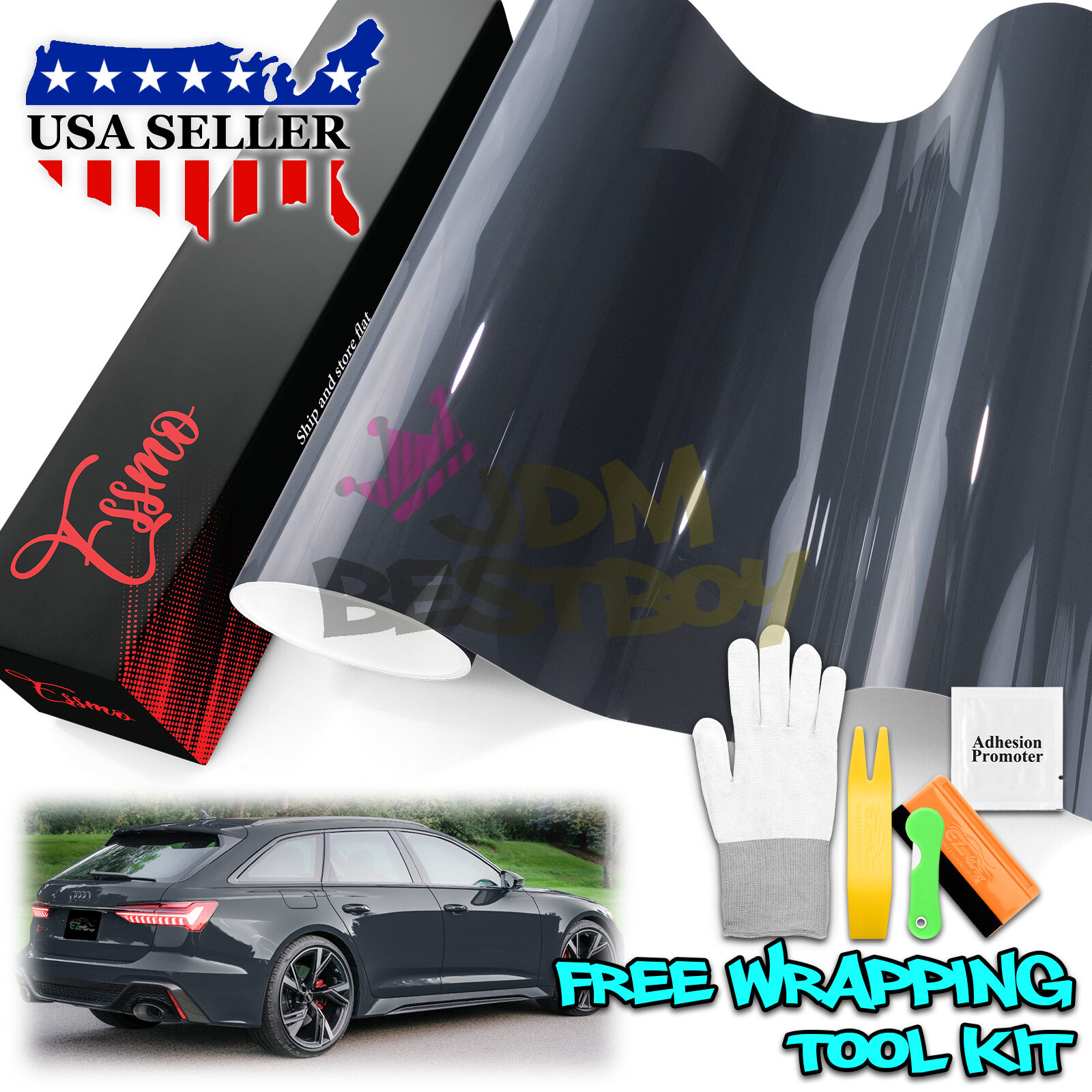 3FTx5FT PPF Paint Protection Film Gloss Midnight Gray Invisible Scratches Shield