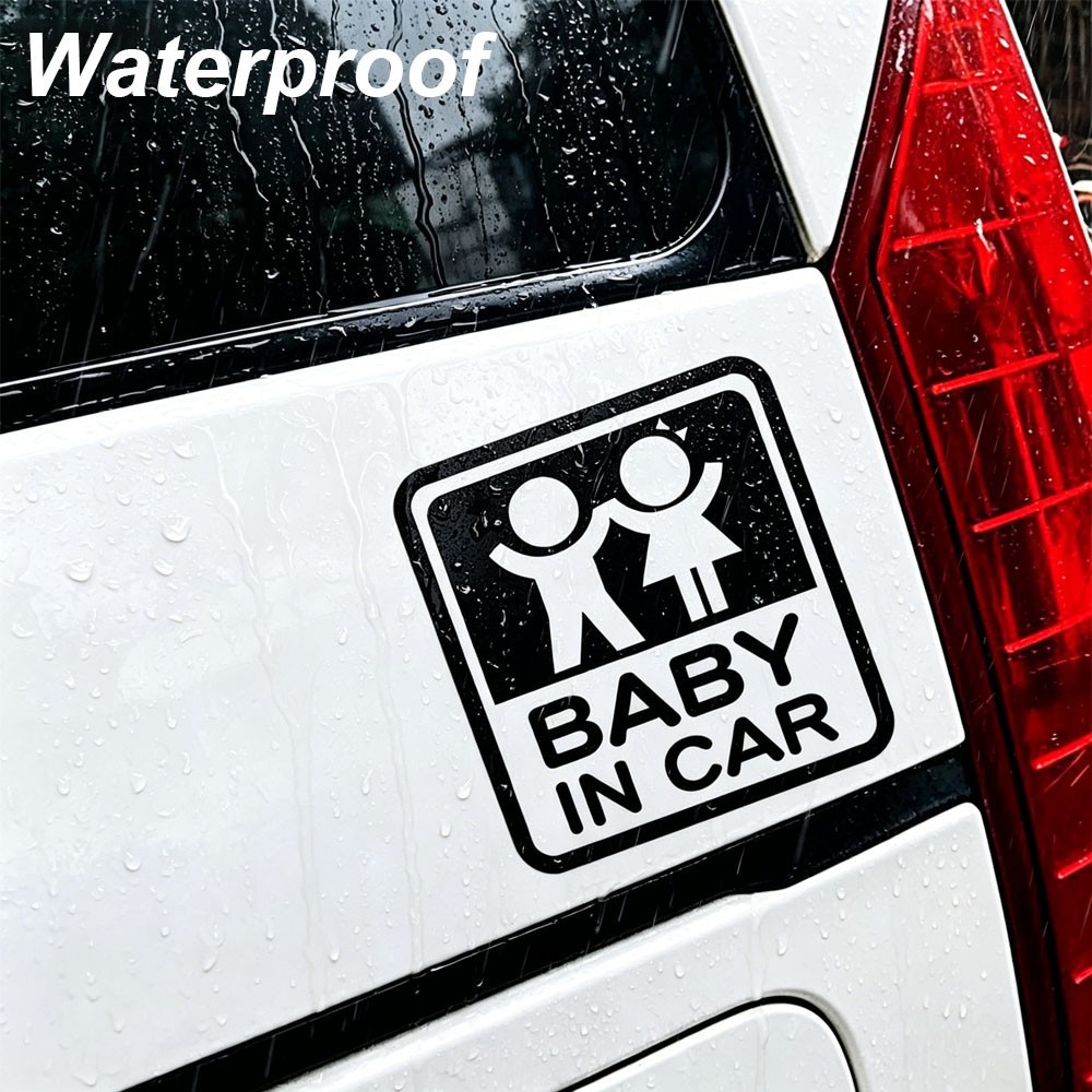 1PCS Car Exterior Baby Warning Sticker Waterproof Self-Adhesive Paper Black