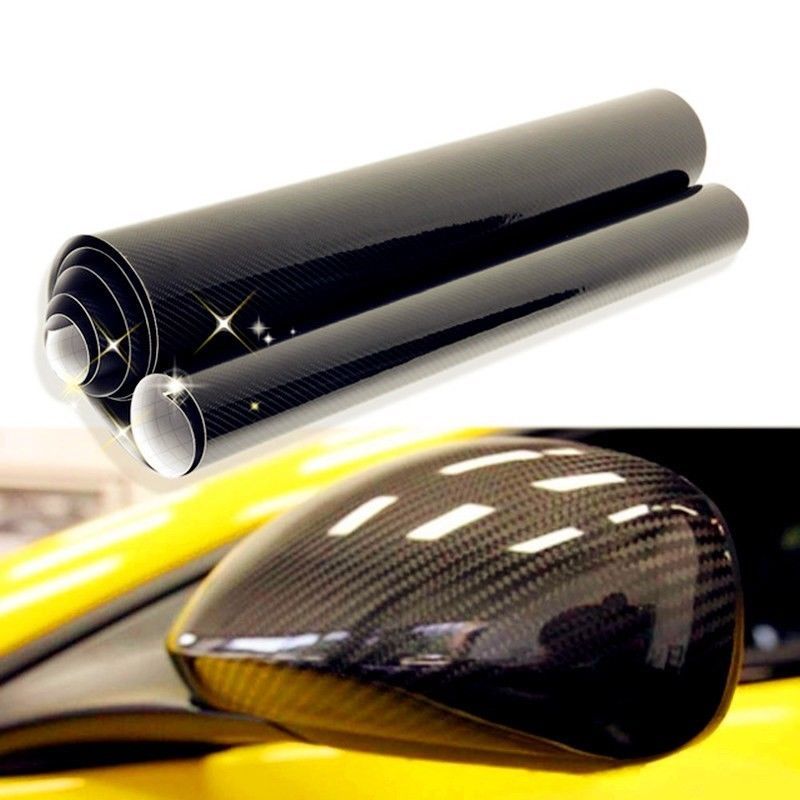 Auto Accessories 5D Gloss Black Pickup Carbon Fiber Vinyl Wrap Sheet Sticker
