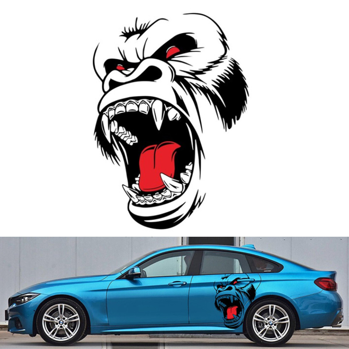 Car Door Hood Body Gorilla Ape Totem Graphics Vinyl Sticker Decor Waterproof