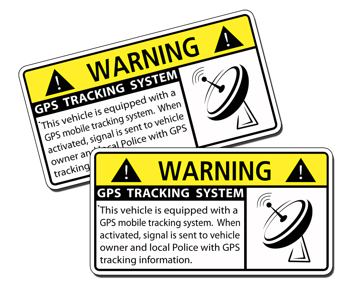 LARGE GPS Anti Theft Vehicle Security Warning Alarm Safety Sticker Decal Car 911