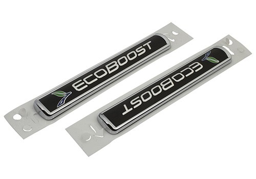 Ford EcoBoost Black and Silver Emblems/Badges (Set of 2)