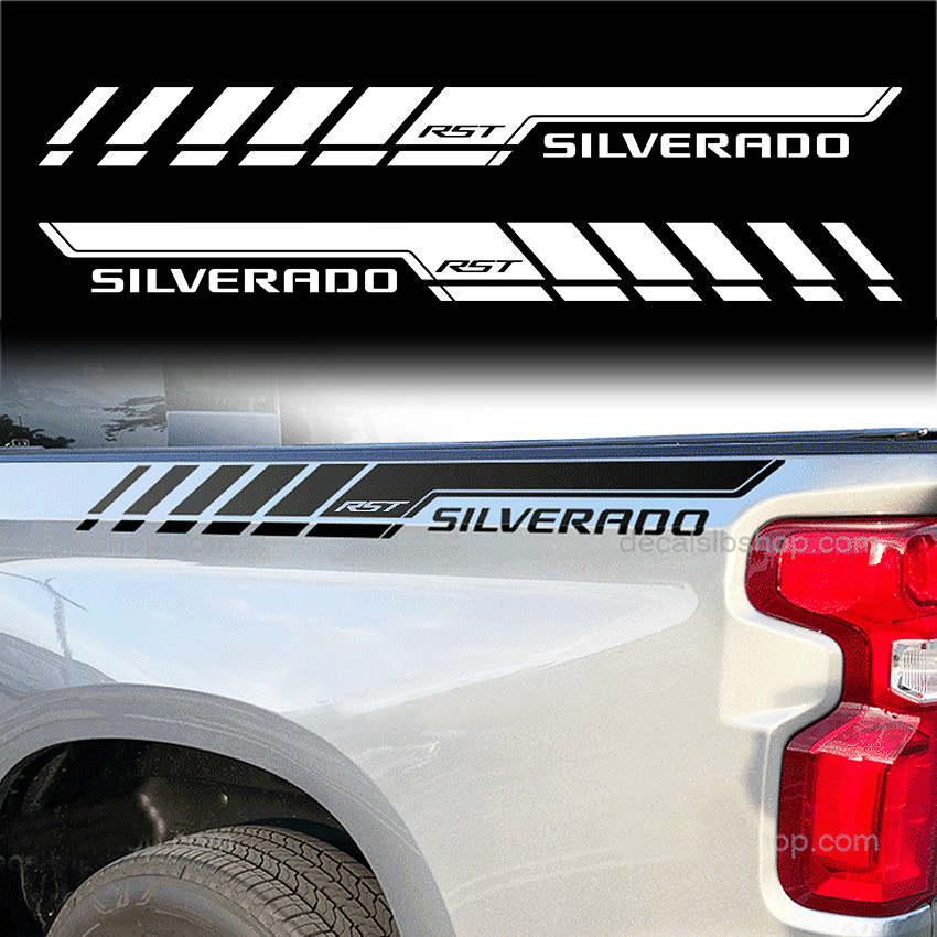 Custom Vinyl Bedside Decal Fits Chevy Silverado RST Chevrolet Trucks Sticker