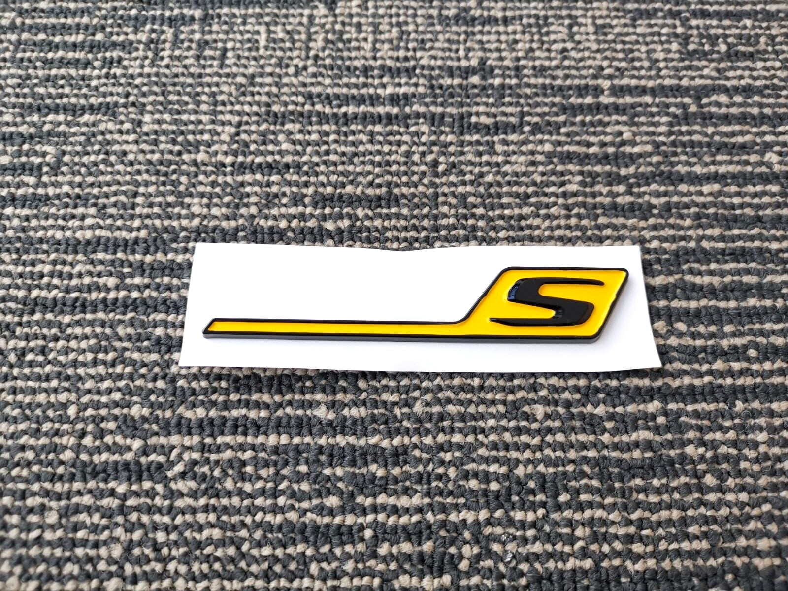 Gloss Black Yellow AMG S Badge Trunk Emblem Sticker GLC63 GLE63 C63 E63 CLA45 GT