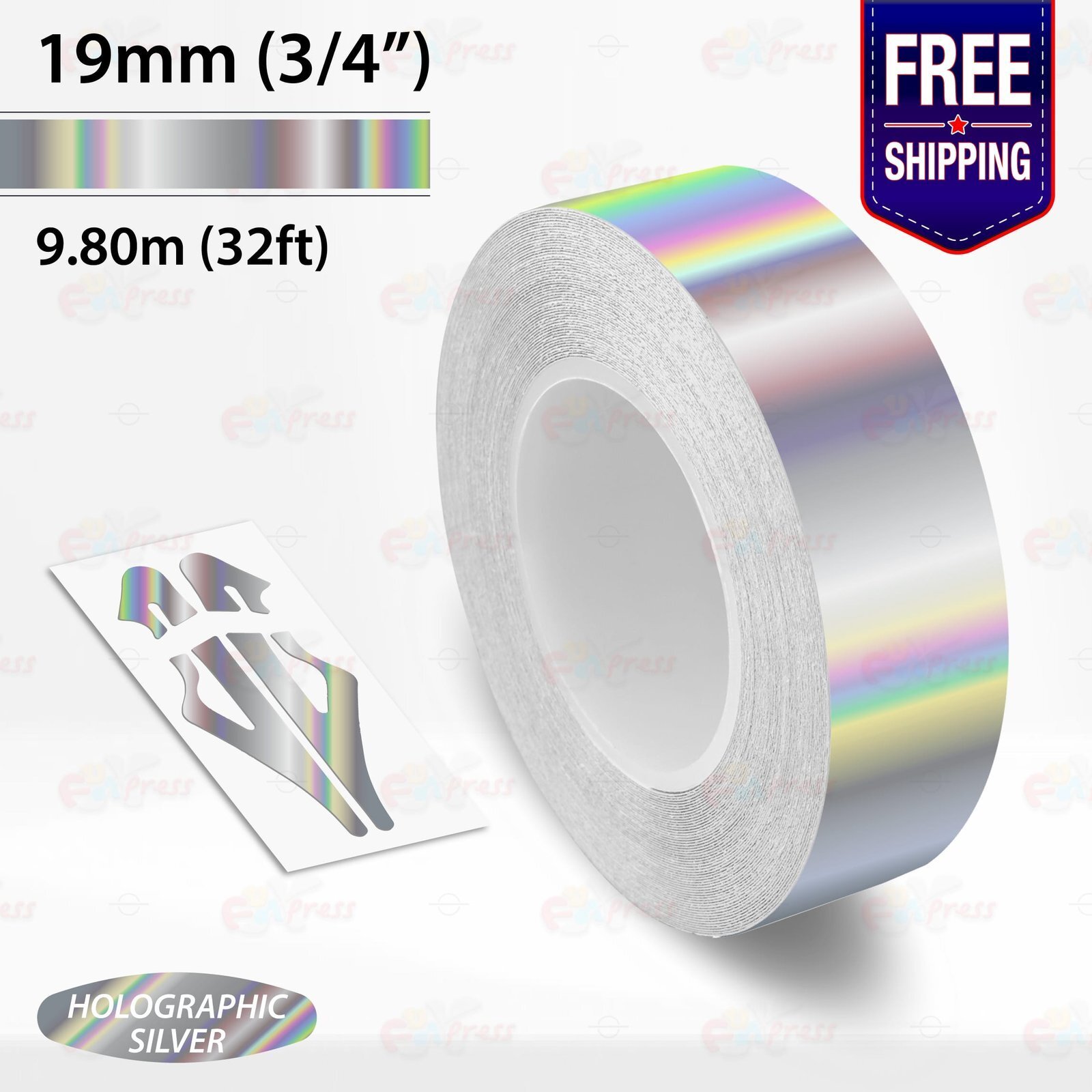 HOLOGRAPHIC SILVER 3/4″ PIN STRIPE Car Model Motorcycle TAPE Vinyl Sticker 19mm
