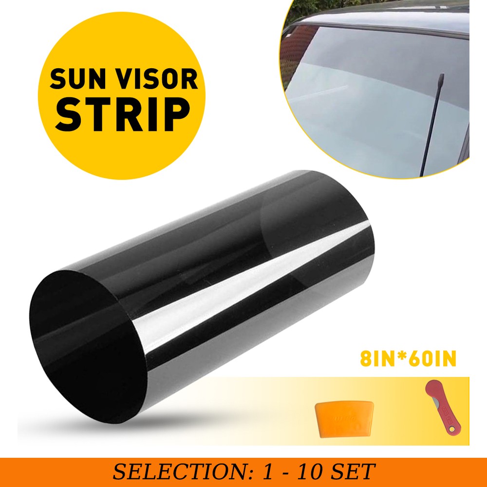 1-10X 150CM Window Sun Visor Strip Tint Film Windshield UV Shade Banner 8*60inch